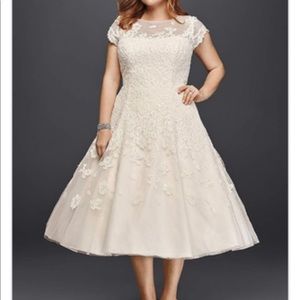 Oleg Cassini Tea Length Wedding Dress